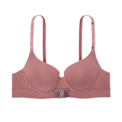 Reggiseno Rosa con logo brillantinato